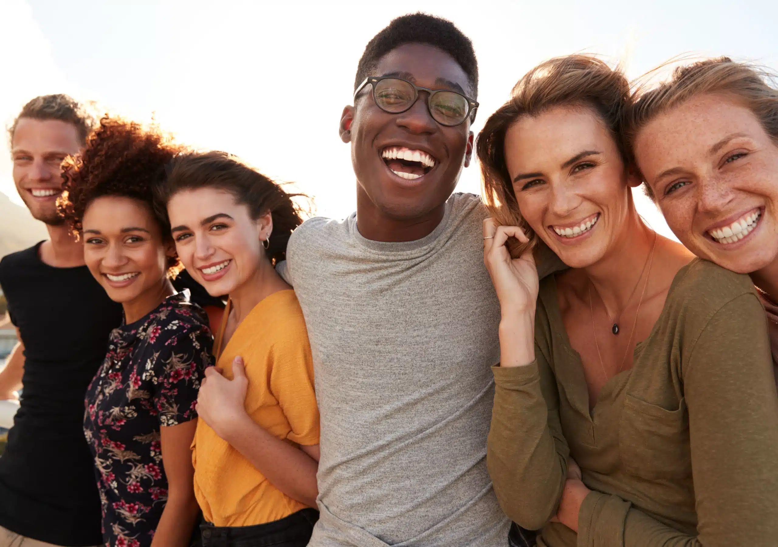 refreshed and confident smiles of friends after cosmetics and restoration dental care Aurora IL